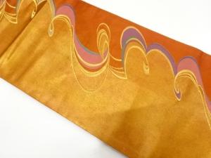 未使用品　引箔　線描き模様織り出し　名古屋帯